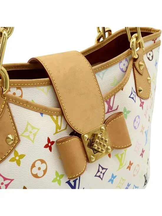 Louis Vuitton Monogram Multicolor Ani GM Tote Shoulder Bag Chain Ribbon Bron - Picture 7 of 7